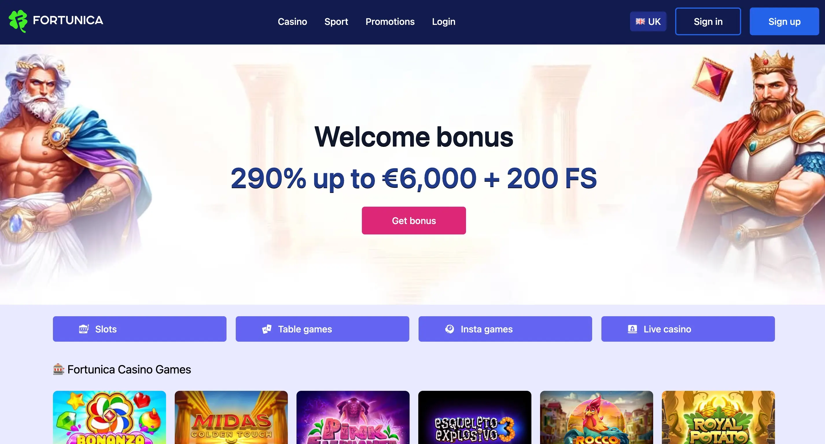 Fortunica.casino screenshot