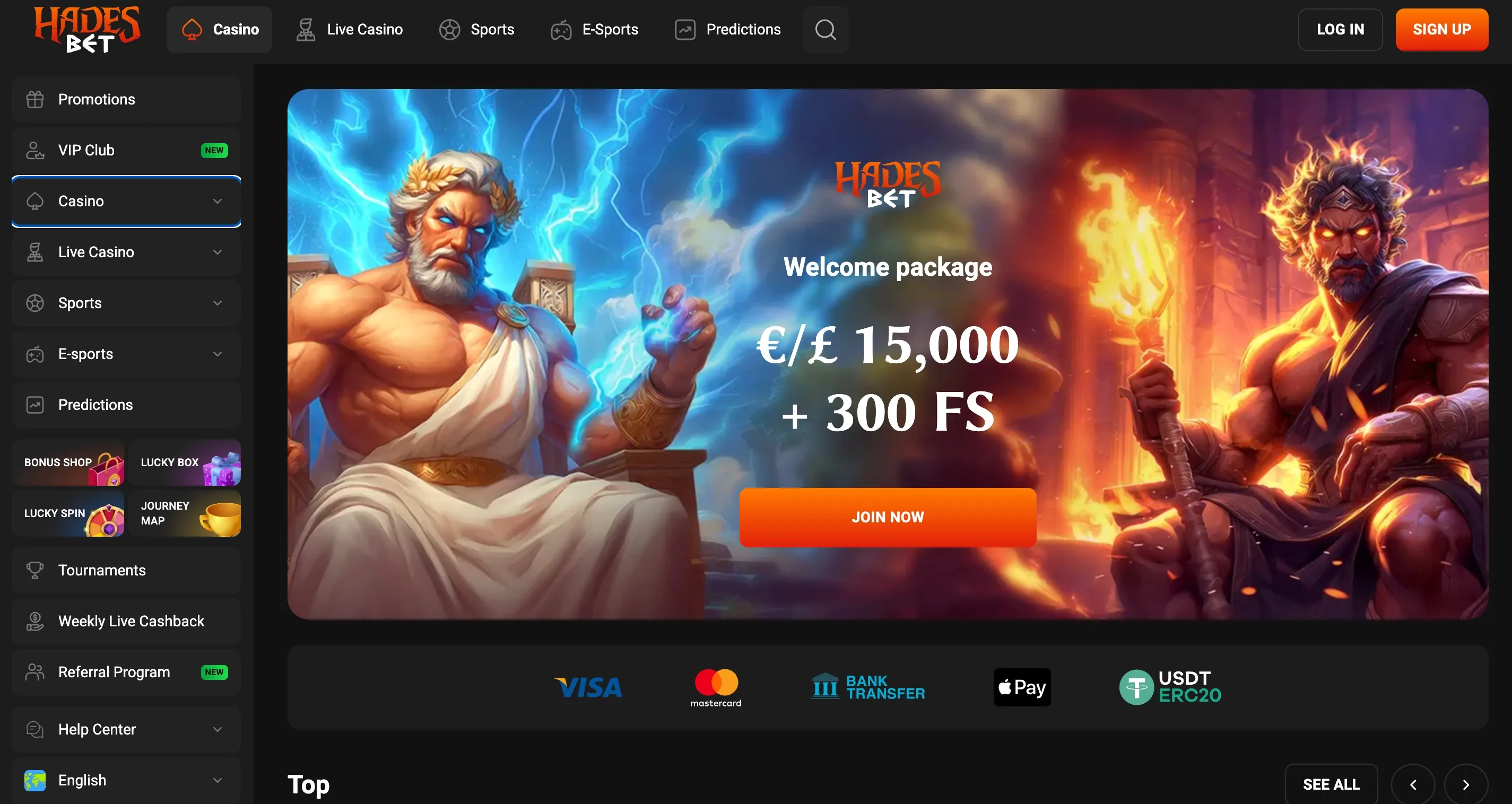 Hadesbet screenshot